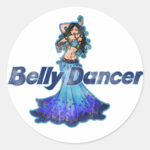 Sticker Rond Pisces Vintage danseuse du ventre