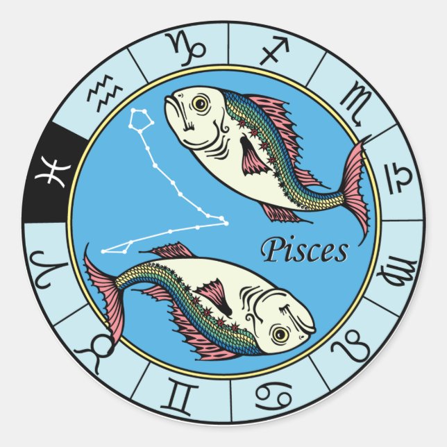 Sticker Rond pisces zodiac (Devant)