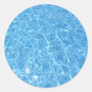 Sticker Rond Piscine Bleu Eau Bleue Modèle à la mode