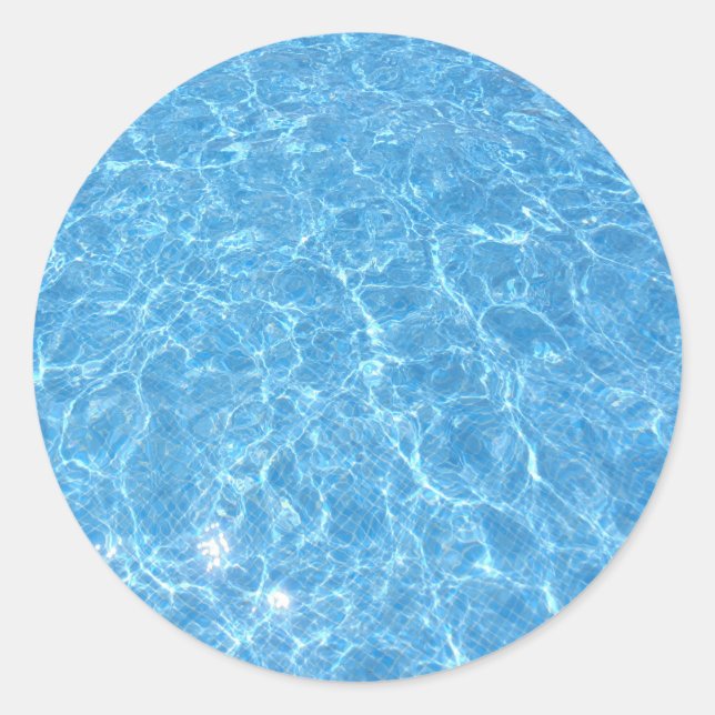 Sticker Rond Piscine Bleu Eau tendance Blank Modèle (Devant)