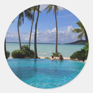 Sticker Rond Piscine de l'Île de Vanilla