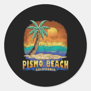Sticker Rond Pismo Beach California Vintage Souvenir déprimé