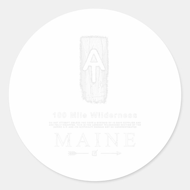 Sticker Rond Piste Appalachian Blaze 100 Mile Wilderness Maine (Devant)