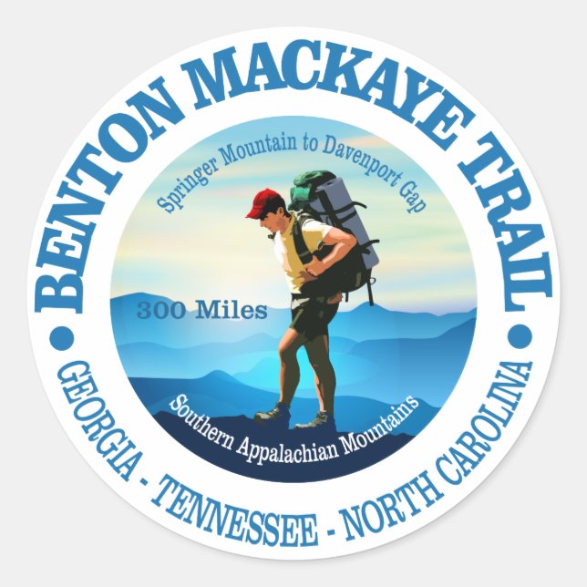 Sticker Rond Piste Benton MacKaye (Hiker C) (Devant)