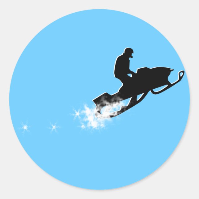 Sticker Rond piste de motoneige en poudre. (Devant)