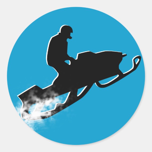 Sticker Rond piste de motoneige en poudre. (Devant)
