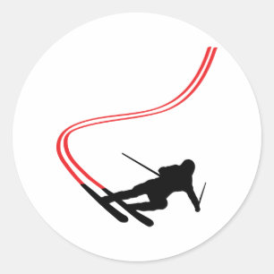 Sticker Rond piste rouge de ski alpin