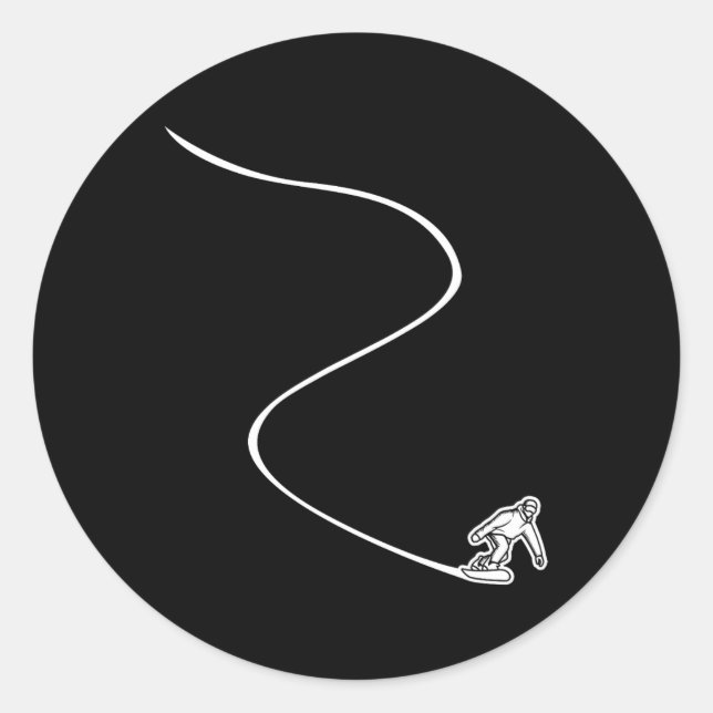 Sticker Rond Pistes de snowboard - snowboard (Devant)