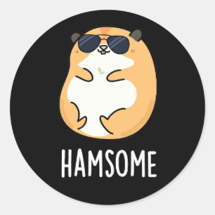 Sticker Rond Pistolet à hamster amusant pour jambon