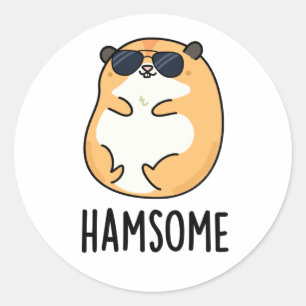 Sticker Rond Pistolet à hamster amusant pour jambon