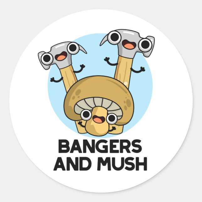 Sticker Rond Pistolet Anglais Amusant Et Gros Poisson (Devant)