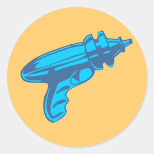 Sticker Rond Pistolet laser à rayons Sci-Fi