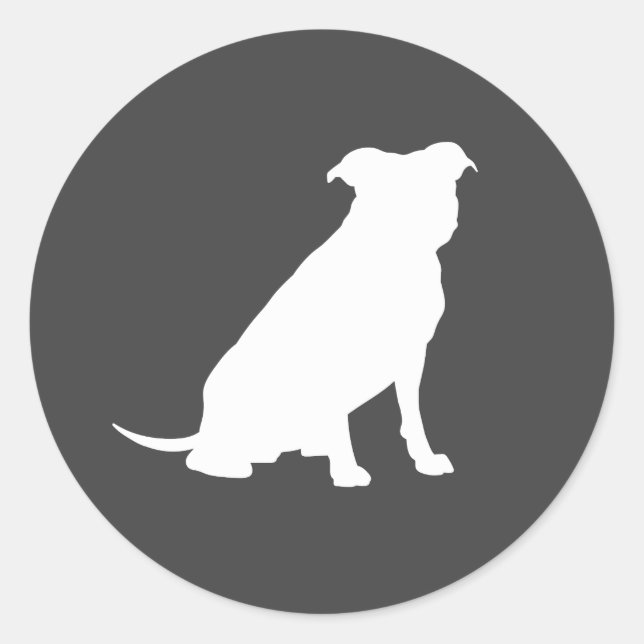 Sticker Rond Pit Bull Chien Baby shower Puppy Pitbull (Devant)