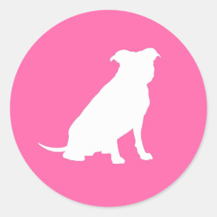 Sticker Rond Pit Bull Chien Baby shower Puppy Pitbull