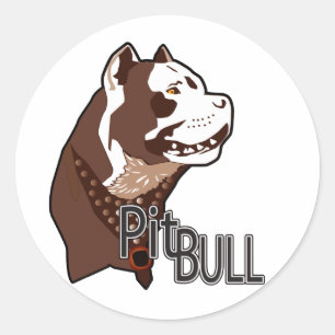 Sticker Rond Pitbull