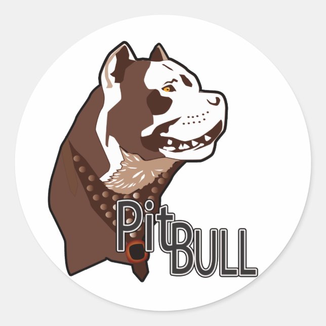 Sticker Rond Pitbull (Devant)