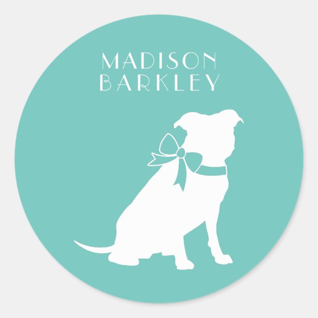 Sticker rond Pitbull Classic Pit Bull Chien Chien  (Devant)