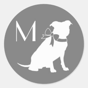 Sticker rond Pitbull Classic Pit Bull Chien Chien 