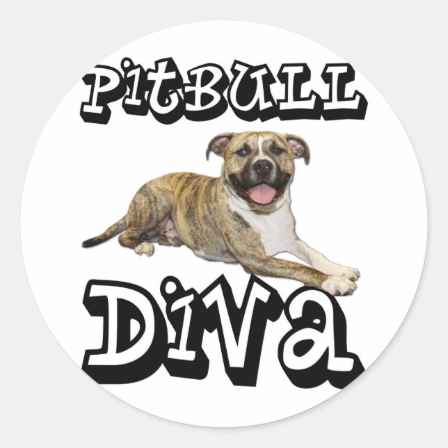 Sticker Rond PitBull DIVA - Tigger (Devant)