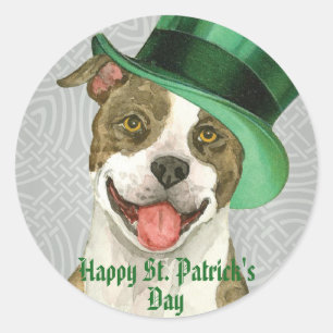 Sticker Rond Pitbull du jour de St Patrick