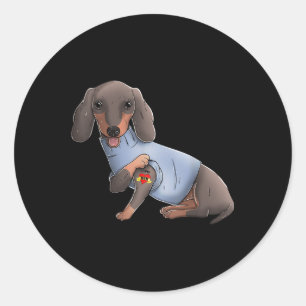 Sticker Rond Pitbull I Love Maman Tattoo Chien Drôle Mères Jour