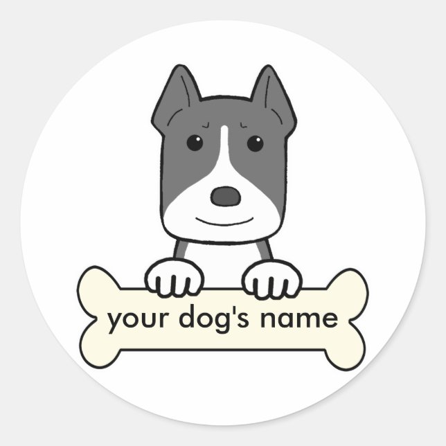 Sticker Rond Pitbull personnalisé (Devant)
