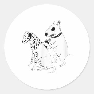 Sticker Rond Pitbull Terrier Chien Animal Dalmatie Tattoo Chien
