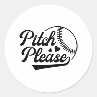 Sticker Rond Pitch S'Il Vous Plaît Softball Shirt Imprimer