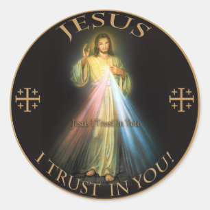 STICKER ROND PITIÉ DIVINE, CONFIANCE DE JÉSUS I DANS VOUS
