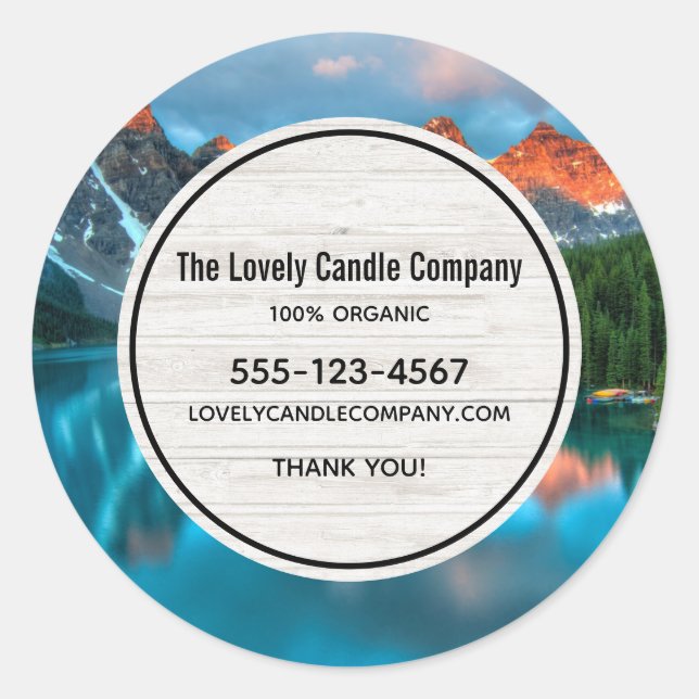 Sticker Rond Pittoresque Mountain & Lake Photographie Business (Devant)