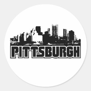 Sticker Rond Pittsburgh Skyline