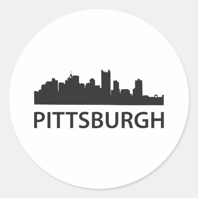 Sticker Rond Pittsburgh Skyline (Devant)