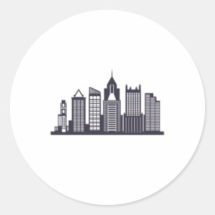 Sticker Rond Pittsburgh Skyline