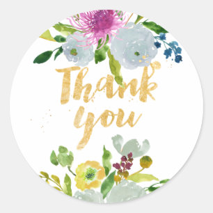 Sticker Rond PixDezine aquarelle floral/renoncule verte