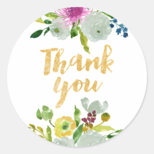 Sticker Rond PixDezine aquarelle ranunculus fleuri/menthe