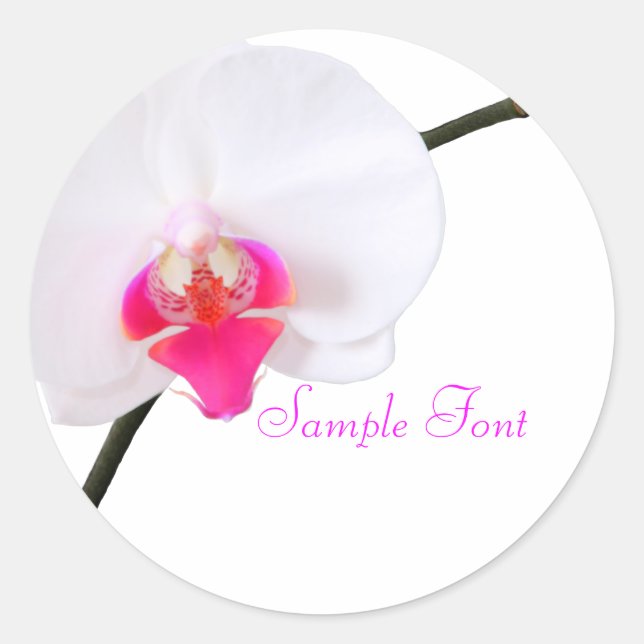 Sticker Rond PixDezine blanc orchidée/do-it-yourself couleur ar (Devant)