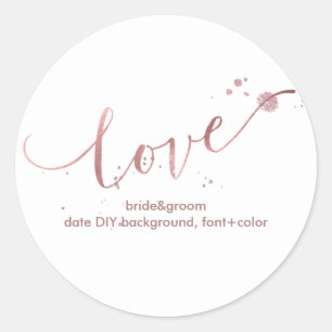 Sticker Rond PixDezine Dazzled Faux Rose Gold/amour