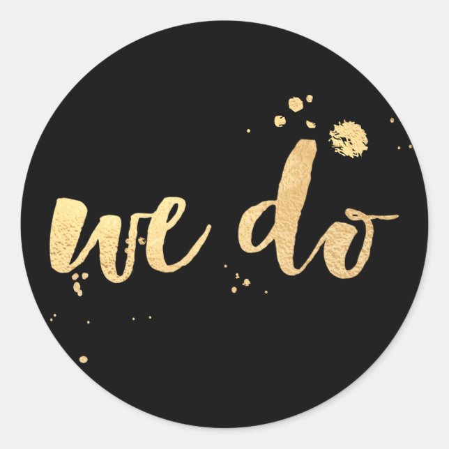 Sticker Rond PixDezine faux or ébloui/nous le faisons (Devant)