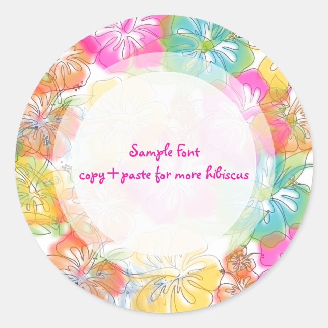 Sticker Rond PixDezine hibiscus lei/do-it-yourself couleur arri (Devant)