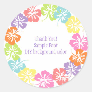 Sticker Rond PixDezine hibiscus lei/do-it-yourself couleur arri