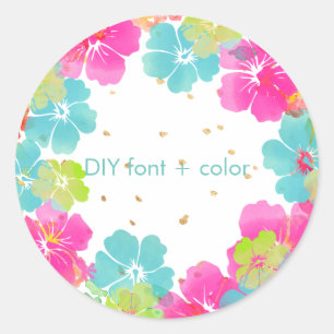 Sticker Rond PixDezine hibiscus lei/do-it-yourself couleur arri