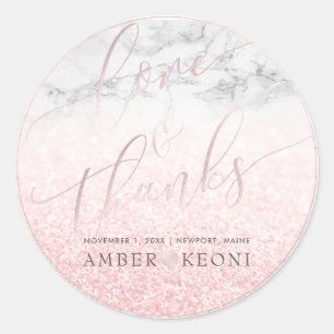 Sticker Rond PixDezine Iridescent Rose Fardé Love + Merci