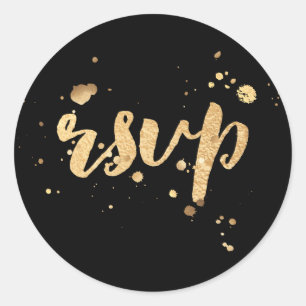 Sticker Rond PixDezine ironisé or/rsvp