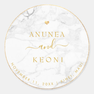 Sticker Rond PixDezine Marbre Faux Gold Heart