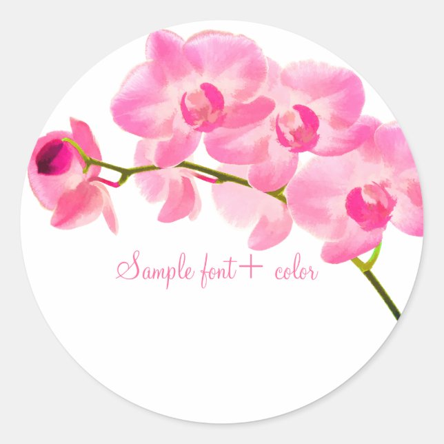 Sticker Rond PixDezine maui orchidée rose (Devant)