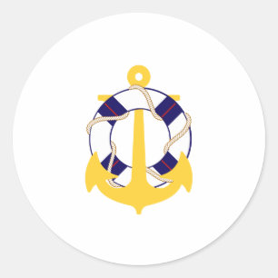 Sticker Rond PixDezine nautique/ancre/sauvetage/