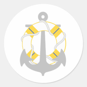 Sticker Rond PixDezine nautique/ancre/sauvetage/