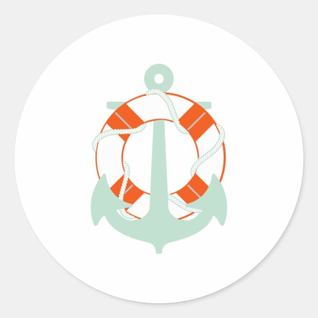 Sticker Rond PixDezine nautique/ancre/sauvetage/ (Devant)