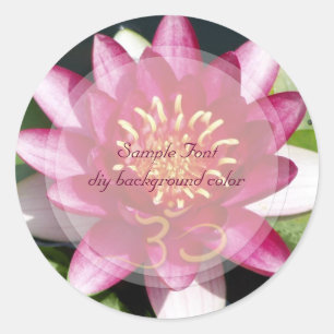 Sticker Rond PixDezine om+lotus rouge/Fond de couleur DIY