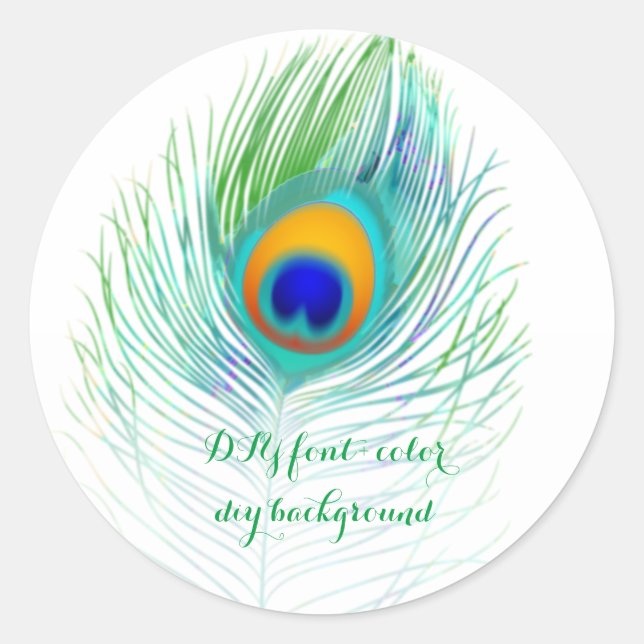 Sticker Rond PixDezine panache paon (Devant)